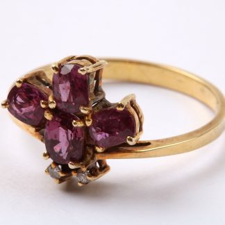 RING DIAM & RUBINER (SMÅNAGG) 17,5MM, ENLIGT UPPGIFT KÖPT PÅ SRI LANKA