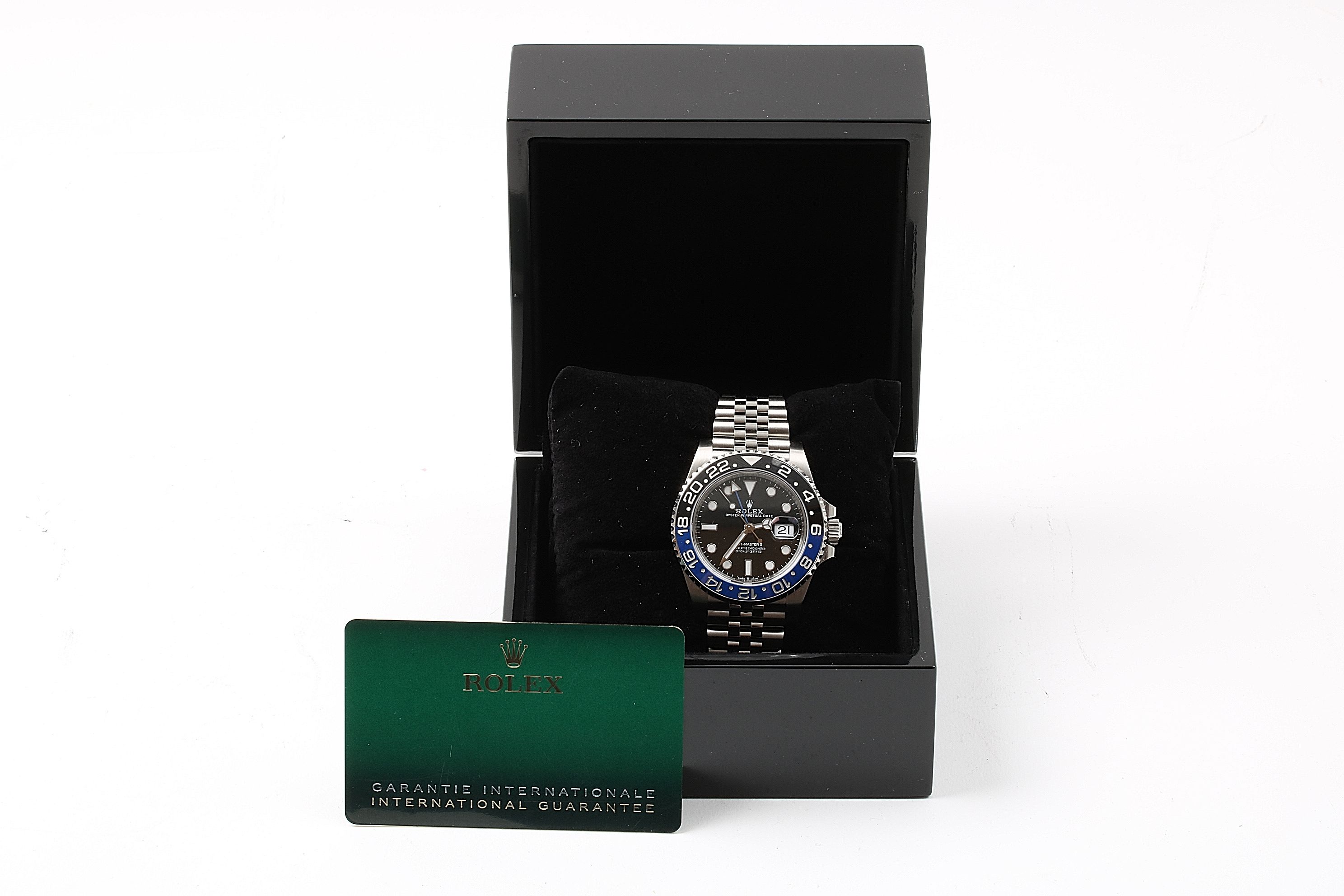 HERRUR ROLEX GMT MASTER II "BATGIRL" AUTOMATIC 41MM, MODELL 126710BLNR, SERIENR: 620G11D2, MED CERT NOV 2020 (ETUI SAKNAS) OBS!! DENNA VARA SKICKAS EJ