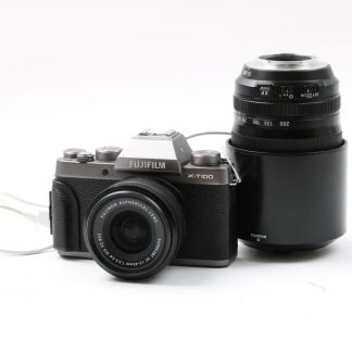 DIGITALKAMERA FUJIFILM X-T100 MED OBJ 15-45MM +55-200MM EJ LADDKABEL